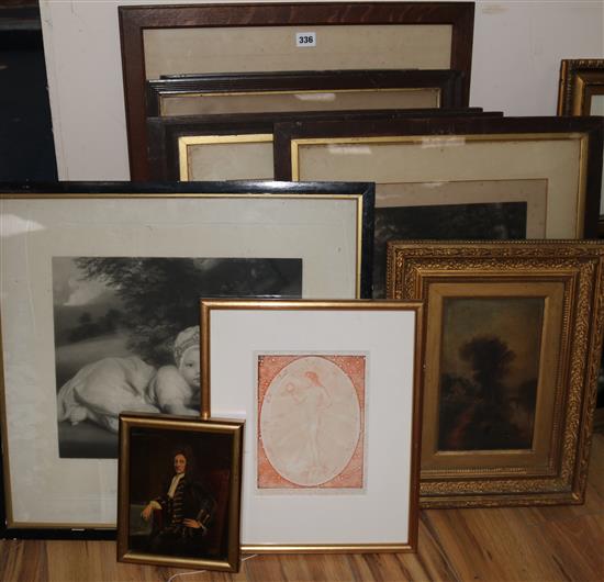 A collection of 19th century portrait hunting prints, etc. Largest 52x 39cm